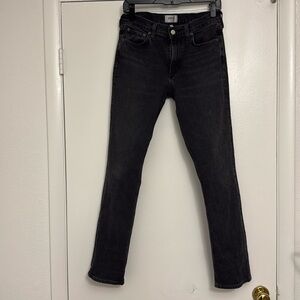 Agolde Lyle Low Rise Slim Fit Jeans Organic Cotton Faded Black Women's 27
